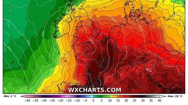 英国天气:确切日期来自法国的37度热浪将把酷热带到英国